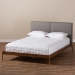 Baxton Studio Aveneil Mid-Century Modern Grey Fabric Upholstered Walnut Finished King Size Platform Bed - BSOBBT6723-Grey-King