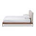 Baxton Studio Aveneil Mid-Century Modern Beige Fabric Upholstered Walnut Finished Full Size Platform Bed - BSOBBT6723-Light Beige-Full