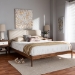 Baxton Studio Aveneil Mid-Century Modern Beige Fabric Upholstered Walnut Finished Full Size Platform Bed - BSOBBT6723-Light Beige-Full