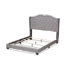 Baxton Studio Aden Modern and Contemporary Grey Fabric Upholstered King Size Bed - BSOAden-Grey-King