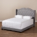 Baxton Studio Aden Modern and Contemporary Grey Fabric Upholstered King Size Bed - BSOAden-Grey-King