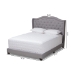 Baxton Studio Aden Modern and Contemporary Grey Fabric Upholstered King Size Bed - BSOAden-Grey-King