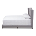 Baxton Studio Alesha Modern and Contemporary Grey Fabric Upholstered King Size Bed - BSOAlesha-Grey-King