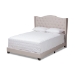 Baxton Studio Alesha Modern and Contemporary Beige Fabric Upholstered King Size Bed