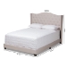 Baxton Studio Alesha Modern and Contemporary Beige Fabric Upholstered King Size Bed - BSOAlesha-Beige-King