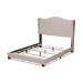 Baxton Studio Alesha Modern and Contemporary Beige Fabric Upholstered King Size Bed - BSOAlesha-Beige-King