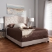 Baxton Studio Alesha Modern and Contemporary Beige Fabric Upholstered King Size Bed - BSOAlesha-Beige-King