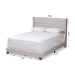 Baxton Studio Brady Modern and Contemporary Beige Fabric Upholstered King Size Bed - BSOBrady-Beige-King