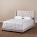 Baxton Studio Brady Modern and Contemporary Beige Fabric Upholstered King Size Bed - BSOBrady-Beige-King