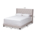 Baxton Studio Brady Modern and Contemporary Beige Fabric Upholstered King Size Bed - BSOBrady-Beige-King