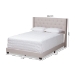 Baxton Studio Brady Modern and Contemporary Beige Fabric Upholstered King Size Bed - BSOBrady-Beige-King