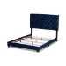 Baxton Studio Candace Luxe and Glamour Navy Velvet Upholstered King Size Bed - BSOCandace-Navy-King