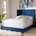 Baxton Studio Candace Luxe and Glamour Navy Velvet Upholstered King Size Bed - BSOCandace-Navy-King