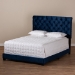 Baxton Studio Candace Luxe and Glamour Navy Velvet Upholstered King Size Bed - BSOCandace-Navy-King
