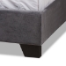 Baxton Studio Candace Luxe and Glamour Dark Grey Velvet Upholstered King Size Bed - BSOCandace-Grey-King