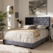Baxton Studio Candace Luxe and Glamour Dark Grey Velvet Upholstered King Size Bed - BSOCandace-Grey-King