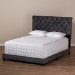 Baxton Studio Candace Luxe and Glamour Dark Grey Velvet Upholstered King Size Bed - BSOCandace-Grey-King