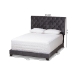 Baxton Studio Candace Luxe and Glamour Dark Grey Velvet Upholstered King Size Bed - BSOCandace-Grey-King