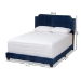 Baxton Studio Darcy Luxe and Glamour Navy Velvet Upholstered King Size Bed - BSODarcy-Navy-King