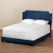Baxton Studio Darcy Luxe and Glamour Navy Velvet Upholstered King Size Bed - BSODarcy-Navy-King