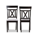 Baxton Studio Rosie Modern and Contemporary Grey Fabric Upholstered and Espresso Brown Finished Dining Chair Set - BSORH123C-Dark Brown/Grey-DC