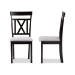 Baxton Studio Rosie Modern and Contemporary Grey Fabric Upholstered and Espresso Brown Finished Dining Chair Set - BSORH123C-Dark Brown/Grey-DC