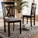 Baxton Studio Rosie Modern and Contemporary Grey Fabric Upholstered and Espresso Brown Finished Dining Chair Set - BSORH123C-Dark Brown/Grey-DC