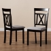 Baxton Studio Rosie Modern and Contemporary Grey Fabric Upholstered and Espresso Brown Finished Dining Chair Set - BSORH123C-Dark Brown/Grey-DC