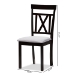 Baxton Studio Rosie Modern and Contemporary Grey Fabric Upholstered and Espresso Brown Finished Dining Chair Set - BSORH123C-Dark Brown/Grey-DC