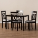 Baxton Studio Rosie Modern and Contemporary Espresso Brown Finished and Grey Fabric Upholstered 5-Piece Dining Set - BSORH123C-Dark Brown/Grey Dining Set