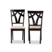 Baxton Studio Sylvia Modern and Contemporary Sand Fabric Upholstered and Espresso Brown Finished Dining Chair Set - BSORH146C-Dark Brown/Sand-DC
