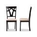 Baxton Studio Sylvia Modern and Contemporary Sand Fabric Upholstered and Espresso Brown Finished Dining Chair Set - BSORH146C-Dark Brown/Sand-DC