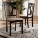 Baxton Studio Sylvia Modern and Contemporary Sand Fabric Upholstered and Espresso Brown Finished Dining Chair Set - BSORH146C-Dark Brown/Sand-DC