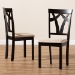 Baxton Studio Sylvia Modern and Contemporary Sand Fabric Upholstered and Espresso Brown Finished Dining Chair Set - BSORH146C-Dark Brown/Sand-DC
