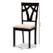 Baxton Studio Sylvia Modern and Contemporary Sand Fabric Upholstered and Espresso Brown Finished Dining Chair Set - BSORH146C-Dark Brown/Sand-DC