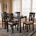 Baxton Studio Sylvia Modern and Contemporary Espresso Brown Finished and Sand Fabric Upholstered 5-Piece Dining Set - BSORH146C-Dark Brown/Sand Dining Set