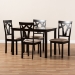 Baxton Studio Sylvia Modern and Contemporary Espresso Brown Finished and Sand Fabric Upholstered 5-Piece Dining Set - BSORH146C-Dark Brown/Sand Dining Set