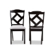 Baxton Studio Ruth Modern and Contemporary Grey Fabric Upholstered and Espresso Brown Finished Dining Chair Set - BSORH133C-Dark Brown/Grey-DC