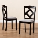 Baxton Studio Ruth Modern and Contemporary Grey Fabric Upholstered and Espresso Brown Finished Dining Chair Set - BSORH133C-Dark Brown/Grey-DC