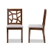 Baxton Studio Abilene Mid-Century Grey Fabric Upholstered and Walnut Brown Finished Dining Chair Set - BSORH3010C-Walnut/Grey-DC