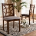 Baxton Studio Abilene Mid-Century Grey Fabric Upholstered and Walnut Brown Finished Dining Chair Set - BSORH3010C-Walnut/Grey-DC