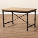 Baxton Studio Verdin Vintage Rustic Industrial Style Wood and Dark Bronze-finished Criss Cross Desk - BSOYLX-4070