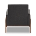 Baxton Studio Perris Mid-Century Modern Dark Grey Fabric Upholstered Walnut Wood Lounge Chair - BSOBBT8042-Dark Grey-CC