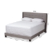 Baxton Studio Lisette Modern and Contemporary Grey Fabric Upholstered King Size Bed - BSOCF8031B-Grey-King