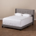 Baxton Studio Lisette Modern and Contemporary Grey Fabric Upholstered King Size Bed - BSOCF8031B-Grey-King