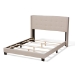 Baxton Studio Lisette Modern and Contemporary Beige Fabric Upholstered Full Size Bed - BSOCF8031B-Beige-Full