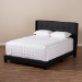 Baxton Studio Lisette Modern and Contemporary Charcoal Grey Fabric Upholstered Queen Size Bed - BSOCF8031B-Charcoal-Queen