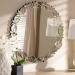Baxton Studio Luiza Modern and Contemporary Silver Finished Round Petal Leaf Accent Wall Mirror - BSORXW-6175
