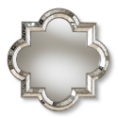 Baxton Studio Catia Art Deco Antique Silver Finished Quatrefoil Accent Wall Mirror