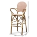 Baxton Studio Marguerite Classic French Indoor and Outdoor Beige and Red Bamboo Style Stackable Bistro Bar Stool - BSOWA-4209-Beige/Red-BS